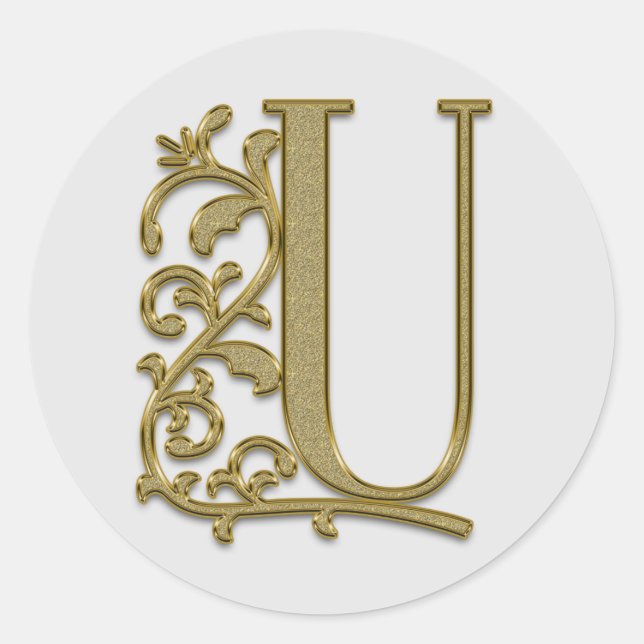 monogram initial U stickers (Front)