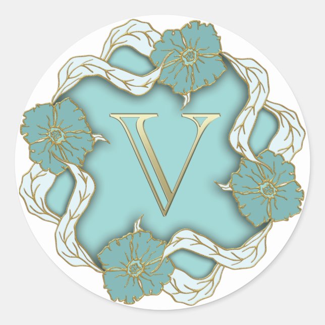 monogram initial V stickers (Front)