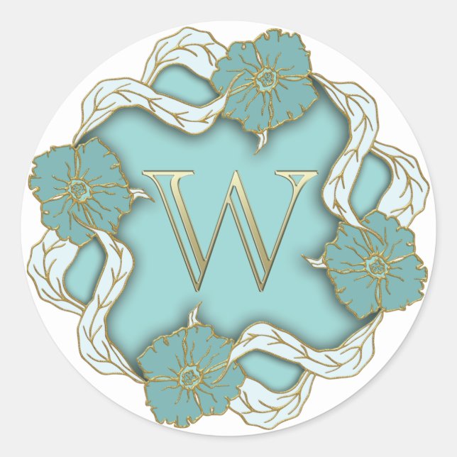 monogram initial W stickers (Front)