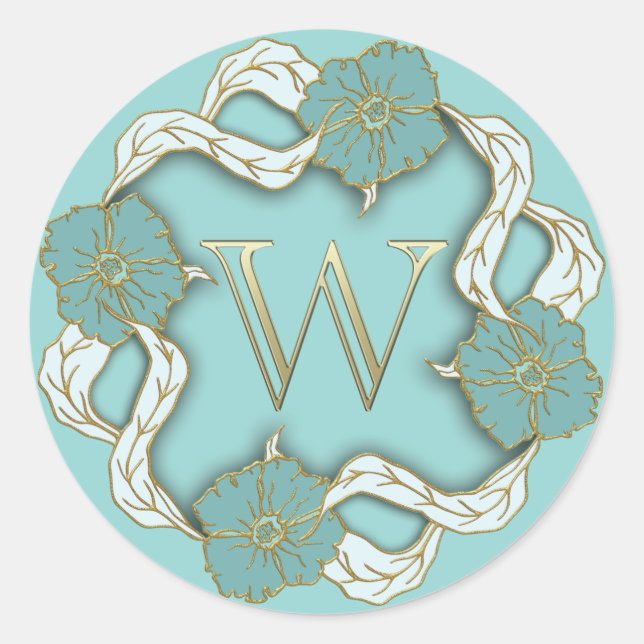 monogram initial W stickers (Front)