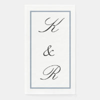 Monogram Initial Wedding Dusty Blue Black Custom