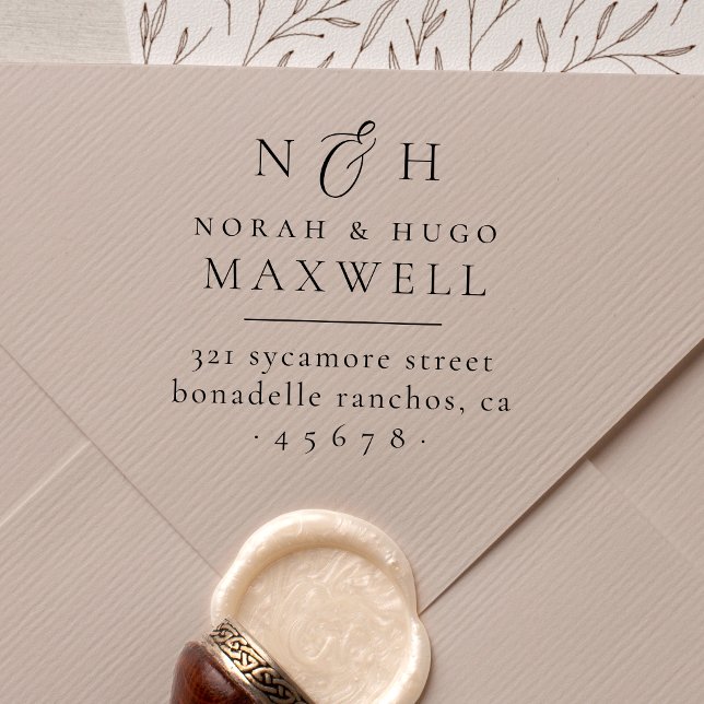 Monogram Initials Ampersand Couples Return Address Rubber Stamp (Rubber Stamp Mock-up)