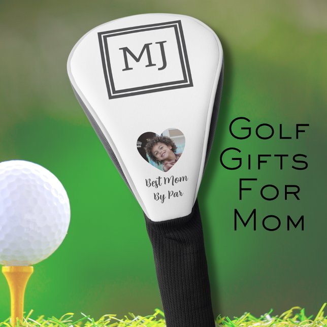 Monogram Initials Black and White Best Mom By Par Golf Head Cover (Monogram Initials Black and White Best Mom By Par Golf Head Cover)