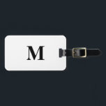 Monogram Initials Black White Custom Name Gift Luggage Tag<br><div class="desc">Monogrammed initial and also personal details like name,  address,  phone number and email all of which you can edit. Designed with simple,  elegant and trendy black and white background,  you can change the colour if you wish.</div>