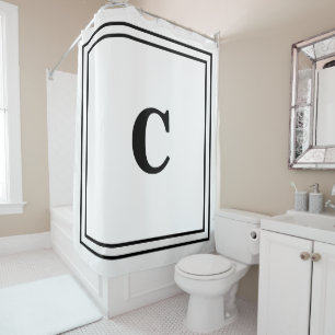 Monogram Initials Black White Decor Custom Name 