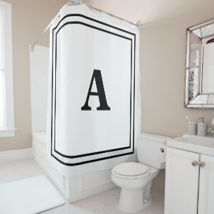 Monogram Initials Black White Minimal Modern Name
