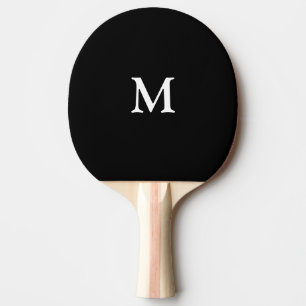Monogram Initials Black White Party Favour Gift Ping Pong Paddle