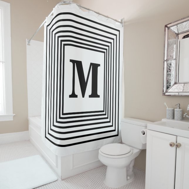 Monogram Initials Black White Patterns Custom Name (In Situ)