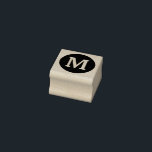 Monogram Initials Bold Custom Name Elegant Simple Rubber Stamp<br><div class="desc">Printed with monogram initial (which you can edit,  change and personalize) in bold font. Ink pad colour is selected as red,  you may change to another colour as you wish.</div>