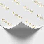 Monogram Initials Bride Groom Couple Name Wedding Wrapping Paper<br><div class="desc">Designed with text template for monogrammed initials which you can customize! You may also change the colours as you wish.</div>