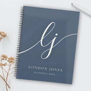 Monogram Initials Business Planner Script Name