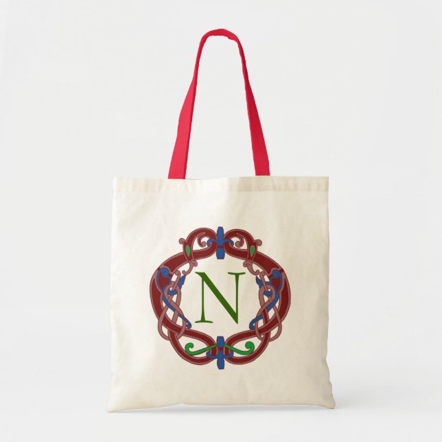 Monogram Initials Celtic Design Personalized Tote Bag (Front)
