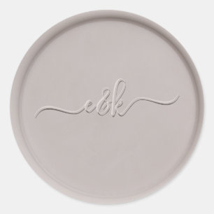 Monogram Initials Clay Seal Sticker