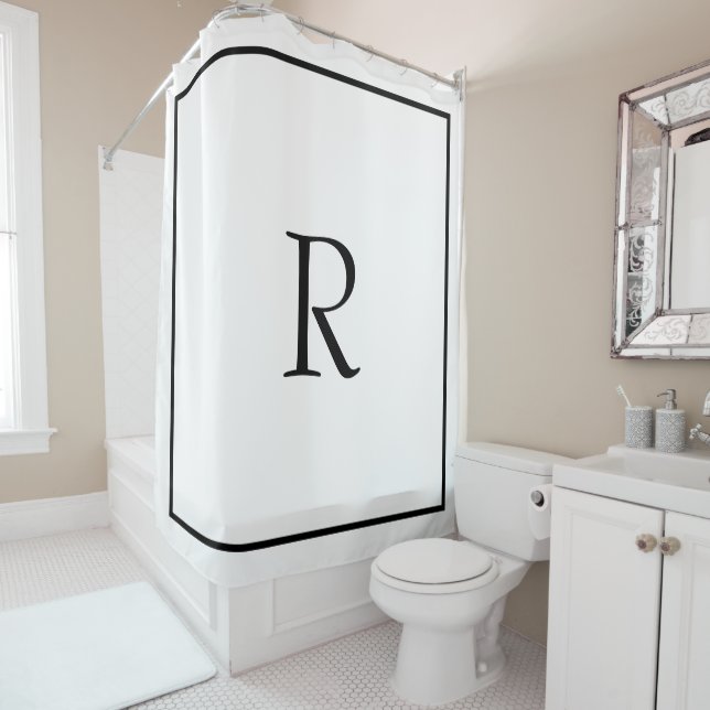 Monogram Initials Custom Name Black White Elegant (In Situ)