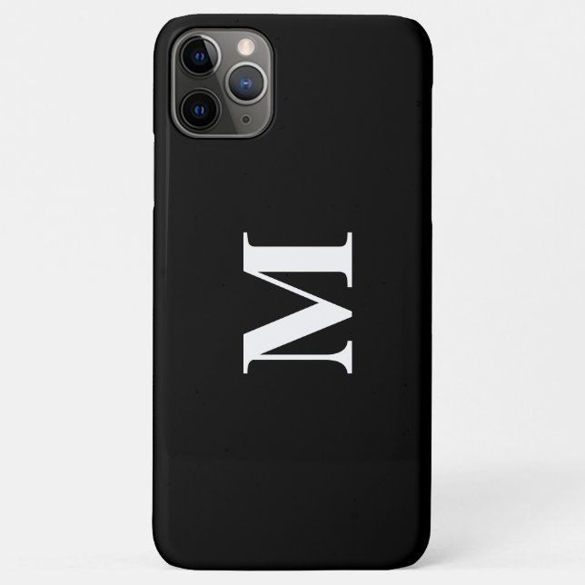 Monogram Initials Custom Name Black White Gift Case-Mate iPhone Case (Back)