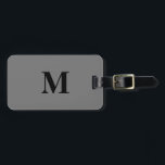 Monogram Initials Custom Name Grey Black Gift Luggage Tag<br><div class="desc">Monogrammed initial and also personal details like name,  address,  phone number and email all of which you can edit. Designed with solid grey colour background with black colour texts,  you can change both the colours if you wish.</div>