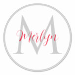 Monogram Initials Custom Name Grey Red White<br><div class="desc">Printed with monogram initial and name (which you can edit,  change and personalize) in grey,  red,  white background. Design available in all sizes,  just choose the right size that you need.</div>