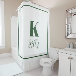 Monogram Initials Custom Name Hunter Green White