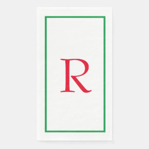 Monogram Initials Custom Name Red Green White Cool Napkin