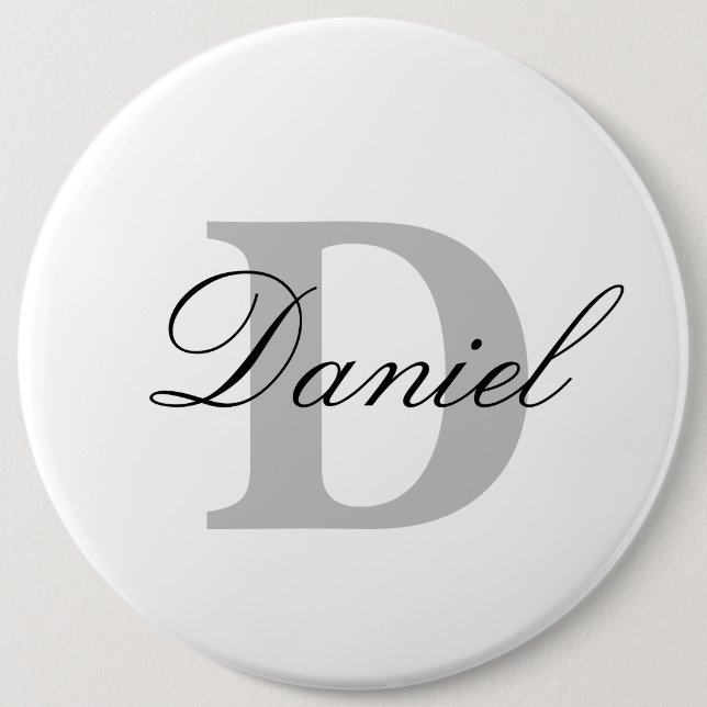 Monogram Initials Custom Name Weddings Birthdays 6 Inch Round Button (Front)
