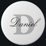 Monogram Initials Custom Name Weddings Birthdays 6 Inch Round Button<br><div class="desc">Designed with custom text templates for monogrammed initial & custom name,  this makes a wonderful gift for father's day,  birthday,  wedding party favours etc!</div>