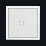 Monogram Initials Dusty Blue Grey Grey Wedding Napkin<br><div class="desc">Designed with text template for monogrammed initials which you can customize!</div>