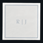 Monogram Initials Dusty Blue Grey Grey Wedding Napkin<br><div class="desc">Designed with text template for monogrammed initials which you can customize!</div>