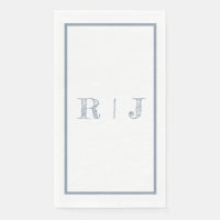 Monogram Initials Dusty Blue Modern Wedding
