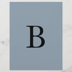 Monogram Initials Dusty Blue Weddings Bridal Party Letterhead