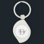 Monogram Initials Father's Day Gift Custom Name  Keychain<br><div class="desc">Designed with custom text templates for monogrammed initial & custom name,  this makes a wonderful gift for father's day,  birthday,  wedding party favours etc!</div>