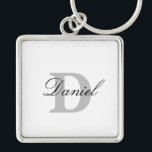 Monogram Initials Gift Custom Name Father's Day  Keychain<br><div class="desc">Designed with custom text templates for monogrammed initial & custom name,  this makes a wonderful gift for father's day,  birthday,  wedding party favours etc!</div>