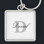 Monogram Initials Gift Custom Name Father's Day  Keychain<br><div class="desc">Designed with custom text templates for monogrammed initial & custom name,  this makes a wonderful gift for father's day,  birthday,  wedding party favours etc!</div>