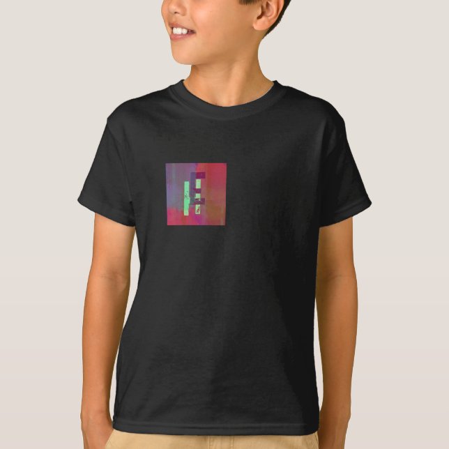 Monogram Initials Grunge Funky Purple Green Art T-Shirt (Front)