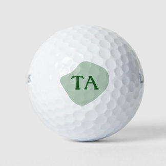Monogram Initials in Green on Colour Bubble Golf Balls