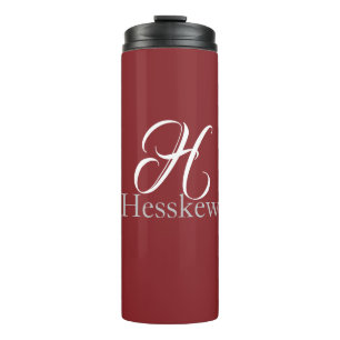 Monogram Initials Last Name Thermal Tumbler