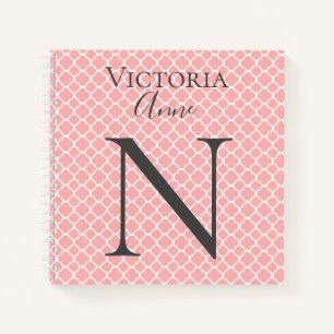 Monogram Initials Name Abstract Pretty Notebook