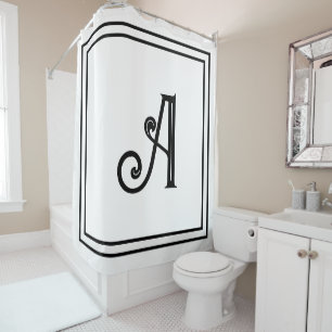 Monogram Initials Name Black White Custom Script 