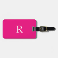 Monogram Initials Name Custom White Hot Pink