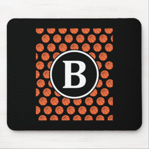 Monogram Initials Name Letter B Sketll Pattern Spo Mouse Pad