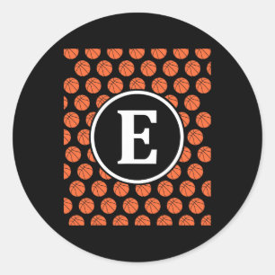 Monogram Initials Name Letter E Sketll Pattern Spo Classic Round Sticker