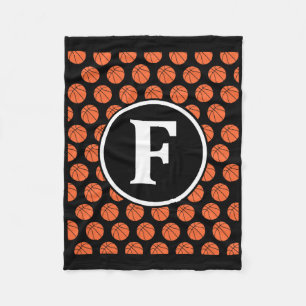 Monogram Initials Name Letter F Sketll Pattern Spo Fleece Blanket
