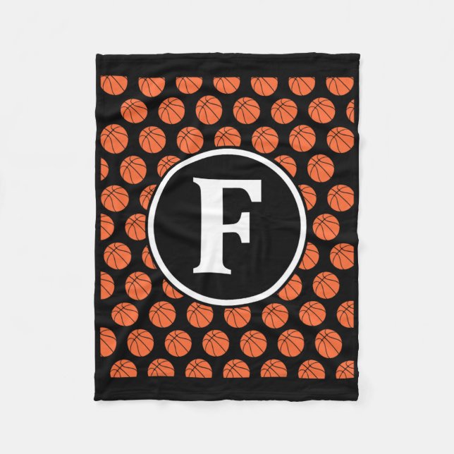 Monogram Initials Name Letter F Sketll Pattern Spo Fleece Blanket (Front)