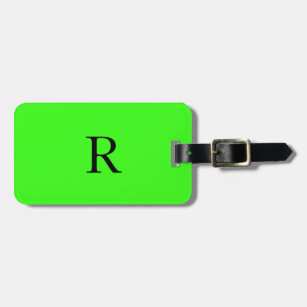Monogram Initials Name Templates Neon Green Colour Luggage Tag