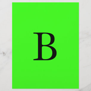 Monogram Initials Neon Green Bright Colourful Cool Letterhead