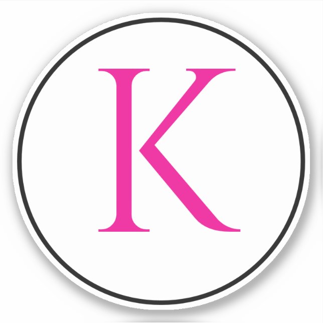 Monogram Initials Pink Black White Simple Minimal (Front)