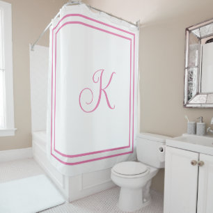Monogram Initials Pink White Custom Script Name