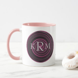 Monogram Initials Plum Swirls Personalized Mug