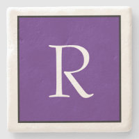 Monogram Initials Purple White Custom Name