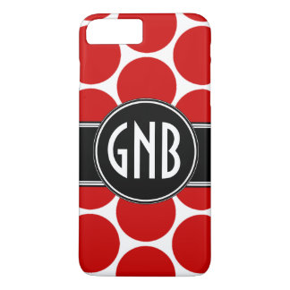 MONOGRAM INITIALS RED POLKA DOTS Case-Mate iPhone CASE