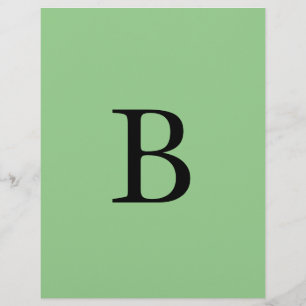 Monogram Initials Sage Green Colourful Custom Name Letterhead